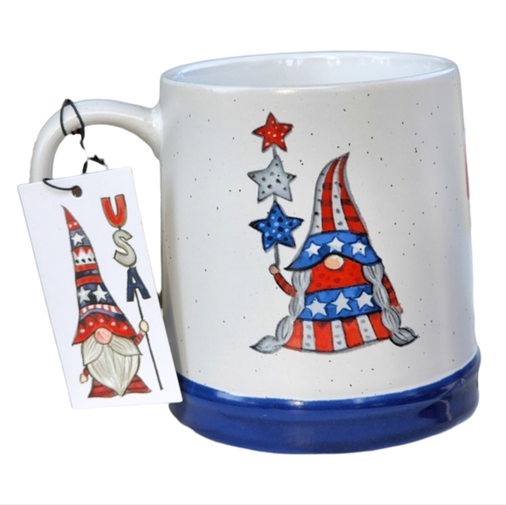 Sheffield Home Design Patriotic Gnome Ceramic Coffee Mug‎ 14oz